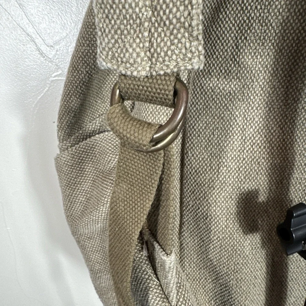 Portage Travel Gear Olive Canvas Backpack With Brown Leather Accents Multiple Co
